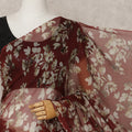 Maroon Premium Pure Silk Chiffon Floral Printed Saree, 5.5 Mtrs Length, 110 Cms Width, Made in India-D24216