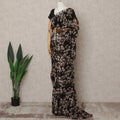 Black Premium Pure Silk Chiffon Floral Printed Saree, 5.5 Mtrs Length, 110 Cms Width, Made in India-D24218