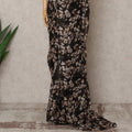 Black Premium Pure Silk Chiffon Floral Printed Saree, 5.5 Mtrs Length, 110 Cms Width, Made in India-D24218