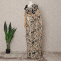 Beige Premium Pure Silk Chiffon Floral Printed Saree, 5.5 Mtrs Length, 110 Cms Width, Made in India-D24220