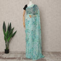 Mint Green Premium Pure Silk Chiffon Floral Printed Saree, 5.5 Mtrs Length, 110 Cms Width, Made in India-D24223