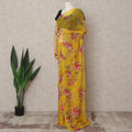 Yellow Premium Pure Silk Chiffon Floral Printed Saree, 5.5 Mtrs Length, 110 Cms Width, Made in India-D24228
