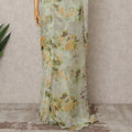 Pistachio Green Premium Pure Silk Chiffon Floral Printed Saree, 5.5 Mtrs Length, 110 Cms Width, Made in India-D24235 - Regal Fabrics
