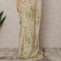 Cream Premium Pure Silk Chiffon Floral Printed Saree, 5.5 Mtrs Length, 110 Cms Width, Made in India-D24236 - Regal Fabrics