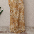 Caramel Brown Premium Pure Silk Chiffon Floral Printed Saree, 5.5 Mtrs Length, 110 Cms Width, Made in India-D24237