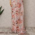 Light Pink Premium Pure Silk Chiffon Floral Printed Saree, 5.5 Mtrs Length, 110 Cms Width, Made in India-D24239