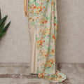 Cream Premium Pure Silk Chiffon Printed Saree, 5.5 Mtrs Length, 110 Cms Width, Made in India-D24242
