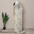 Ivory Premium Pure Silk Chiffon Printed Saree, 5.5 Mtrs Length, 110 Cms Width, Made in India-D24245