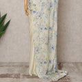 Ivory Premium Pure Silk Chiffon Printed Saree, 5.5 Mtrs Length, 110 Cms Width, Made in India-D24245