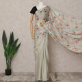 Beige Premium Pure Silk Chiffon Printed Saree, 5.5 Mtrs Length, 110 Cms Width, Made in India-D24246