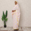 ثوب سوداني تقليدي وردي فاتح مع تطريز زهور صفراء، قطعة 4.5 متر، قماش قطني خالص، عرض 140 سم، صنع في الهند - D24471