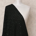 Black Embroidered Sequin Work Synthetic Georgette Dupatta, Size 210X90 Cms, India-D24830