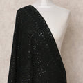 Black All Over Sequin Embroidered Synthetic Georgette Dupatta, Size 210X90 Cms, India-D24831