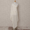 Off White Floral Motif Embroidered Synthetic Georgette Dupatta with Sequins, Size 210X90 Cms, India-D24849