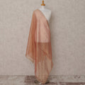Peach Embroidered Synthetic Organza Dupatta with Scalloped Border and Sequin Detailing, Size 210X90 Cms, India-D24860