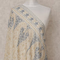 Ivory and Beige Paisley Design Premium Kashmiri Pashmina Shawl with Traditional Weaving, Size 210X100 Cms, India-D24865