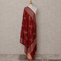 Maroon with Floral Vine Design Blended Kashmiri Pashmina Shawl, Size 210X100 Cms, India-D24871