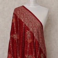 Maroon with Floral Vine Design Blended Kashmiri Pashmina Shawl, Size 210X100 Cms, India-D24871