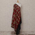 Black and Red Paisley Design Premium Kashmiri Pashmina Shawl with Intricate Weaving, Size 210X100 Cms, India-D24878