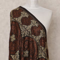 Black and Brown Intricate Floral Design Premium Kashmiri Pashmina Shawl with Traditional Weaving, Size 210X100 Cms, India-D24879
