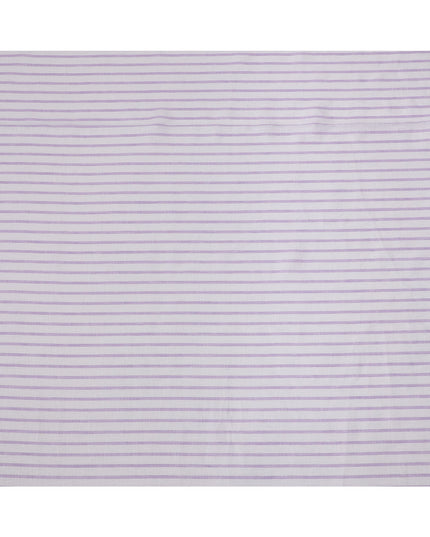 قماش كتان نقي فاخر مطبوع مخطط باللونين الأبيض والأرجواني، 150 سم، الهند - D25160