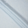 قماش كتان نقي فاخر مطبوع مخطط باللونين الأبيض والأزرق السماوي، 150 سم، الهند - D25161