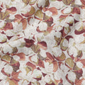 Beige and Brown Floral Print Pure Italian Cotton Lawn Fabric, 140 Cms, Italy-D25395