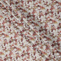Beige and Brown Floral Print Pure Italian Cotton Lawn Fabric, 140 Cms, Italy-D25395