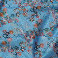 Blue Multicolor Floral Print Pure Italian Cotton Lawn Fabric, 140 Cms, Italy-D25397