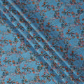 Blue Multicolor Floral Print Pure Italian Cotton Lawn Fabric, 140 Cms, Italy-D25397