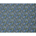 Navy Blue with Green and White Floral Print Pure Italian Cotton Lawn Fabric, 140 Cms, Italy-D25399