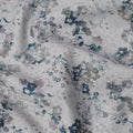 Grey with Multicolor Floral Print Pure Italian Cotton Lawn Fabric, 140 Cms, Italy-D25400