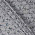Grey with Multicolor Floral Print Pure Italian Cotton Lawn Fabric, 140 Cms, Italy-D25400