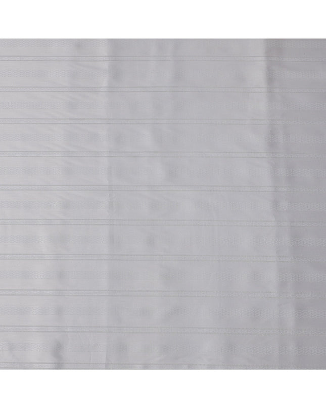 Pearl Grey with Fine Self Stripes Premium Swiss Poly Cotton Fabric, 150 Cms, Switzerland-D25403