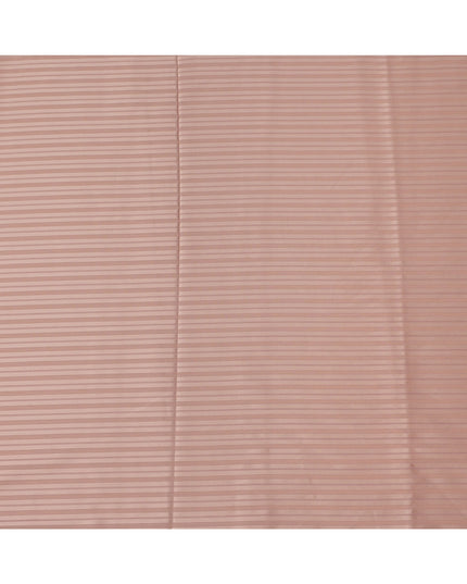 Peach with Self Stripes Premium Swiss Poly Cotton Fabric, 150 Cms, Switzerland-D25404