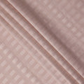 Peach with Self Check Stripes Premium Swiss Poly Cotton Fabric, 150 Cms, Switzerland-D25405