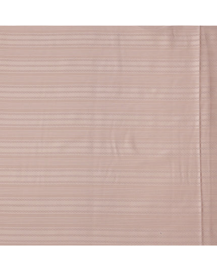 Peach with Self Check Stripes Premium Swiss Poly Cotton Fabric, 150 Cms, Switzerland-D25406