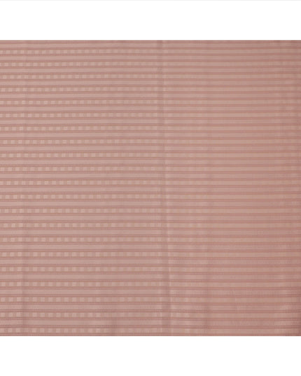 Peach with Textured Self Stripes Premium Swiss Poly Cotton Fabric, 150 Cms, Switzerland-D25407