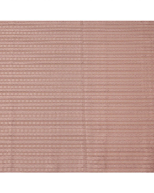 Peach with Textured Self Stripes Premium Swiss Poly Cotton Fabric, 150 Cms, Switzerland-D25407