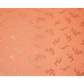 Peach Orange Abstract Metallic Lurex Design Premium French Silk Chiffon Fabric, 110 Cms Width, Made in France-D25731