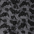 Charcoal Black Floral Jacquard Metallic Lurex Design Premium French Silk Chiffon Fabric, 110 Cms Width, Made in France-D25735