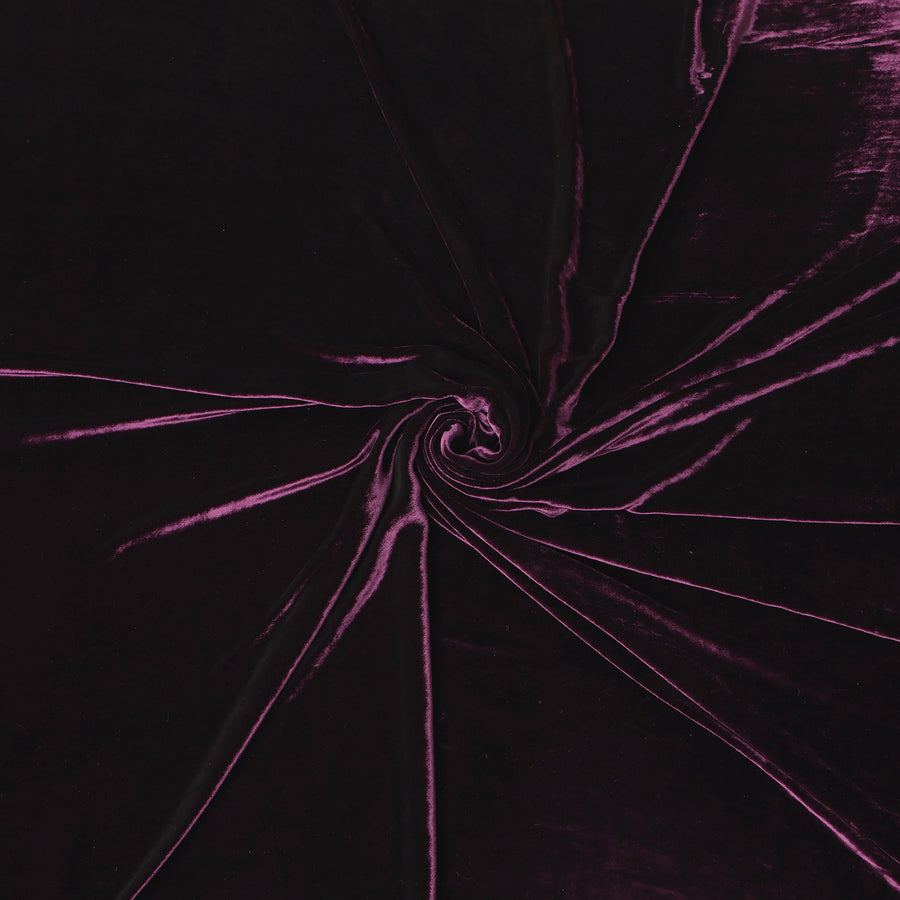 Deep Plum Premium Silk Blended Velvet Fabric with Rich Lustrous Finish and Smooth Draping Texture, 140 Cms Width, Made in China-D25903