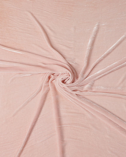 Blush Pink Premium Silk Blended Velvet Fabric with Soft Glossy Finish and Luxurious Draping Texture, 140 Cms Width, Made in China-D25906