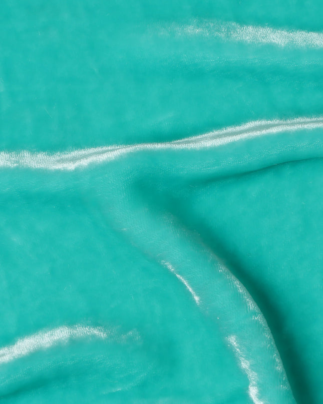 Aqua Blue Premium Silk Blended Velvet Fabric with Lustrous Finish and Elegant Draping Texture, 140 Cms Width, Made in China-D25907