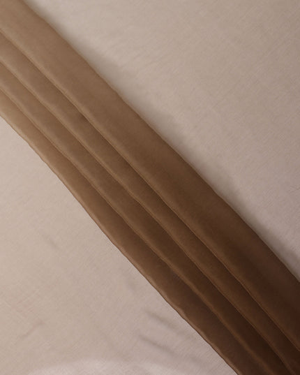 Beige to Brown Ombre Wrinkle Silk Chiffon Fabric with Soft Texture and Lightweight Flow, 110 Cms Width, Made in South Korea-D25911