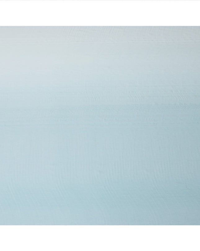Aqua Blue to Light Blue Ombre Wrinkle Silk Chiffon Fabric with Airy Texture and Elegant Drape, 110 Cms Width, Made in South Korea-D25914