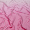 Pink to Fuchsia Ombre Wrinkle Silk Chiffon Fabric with Soft Sheer Texture and Elegant Flow, 110 Cms Width, Made in South Korea-D25915