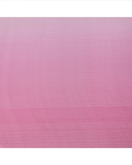Pink to Fuchsia Ombre Wrinkle Silk Chiffon Fabric with Soft Sheer Texture and Elegant Flow, 110 Cms Width, Made in South Korea-D25915