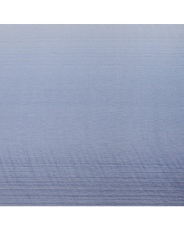 Blue to Navy Ombre Wrinkle Silk Chiffon Fabric with Sheer Texture and Luxurious Flow, 110 Cms Width, Made in South Korea-D25916