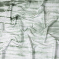 Sage Green and White Tie-Dye Patterned Viscose Crepe Fabric, 140 Cms Width, Made in India-D26362